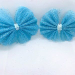 Waffle Tulle Mini Bows 2pcs